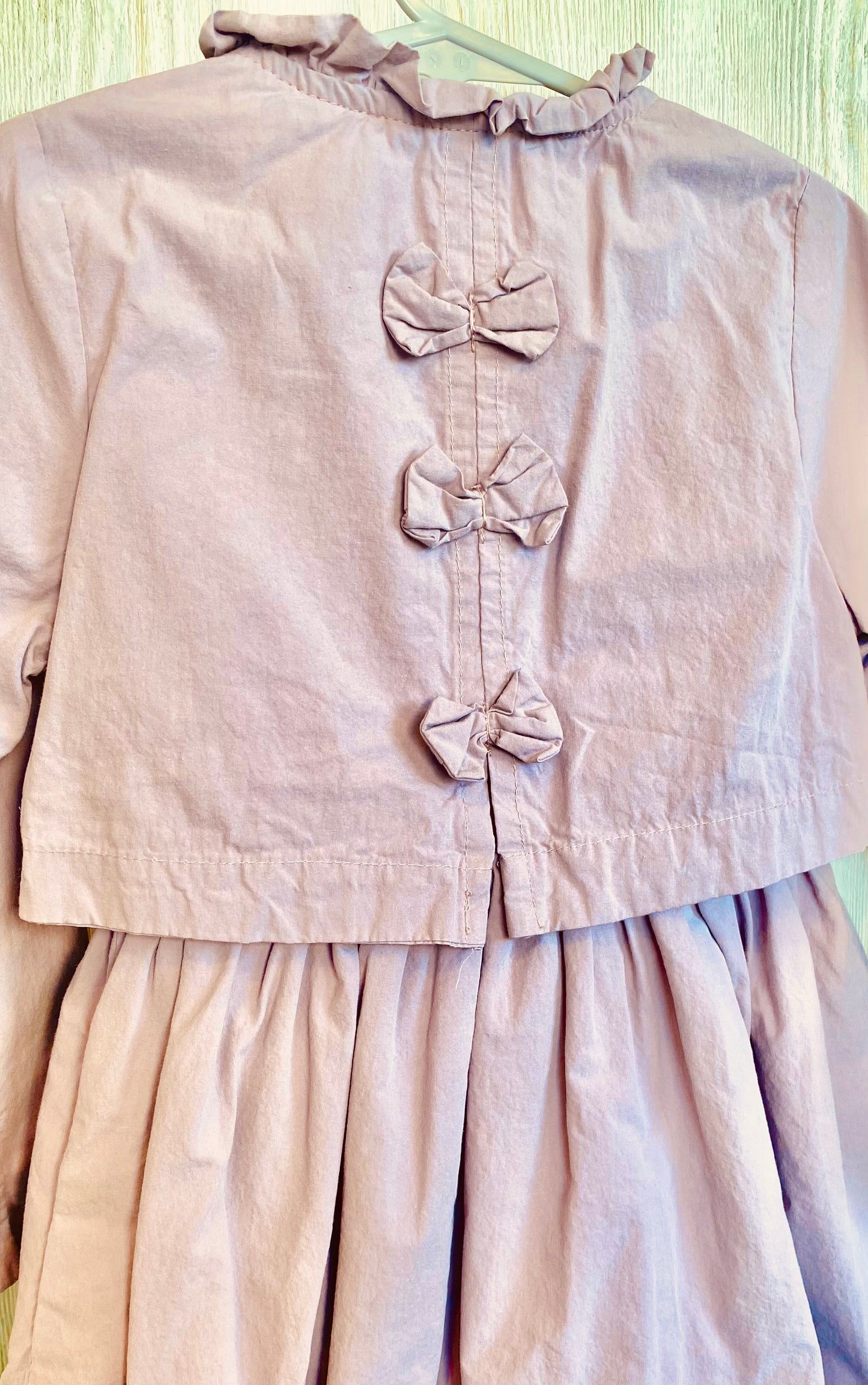 Mauve Bow Back Bubble Coat (2YR)