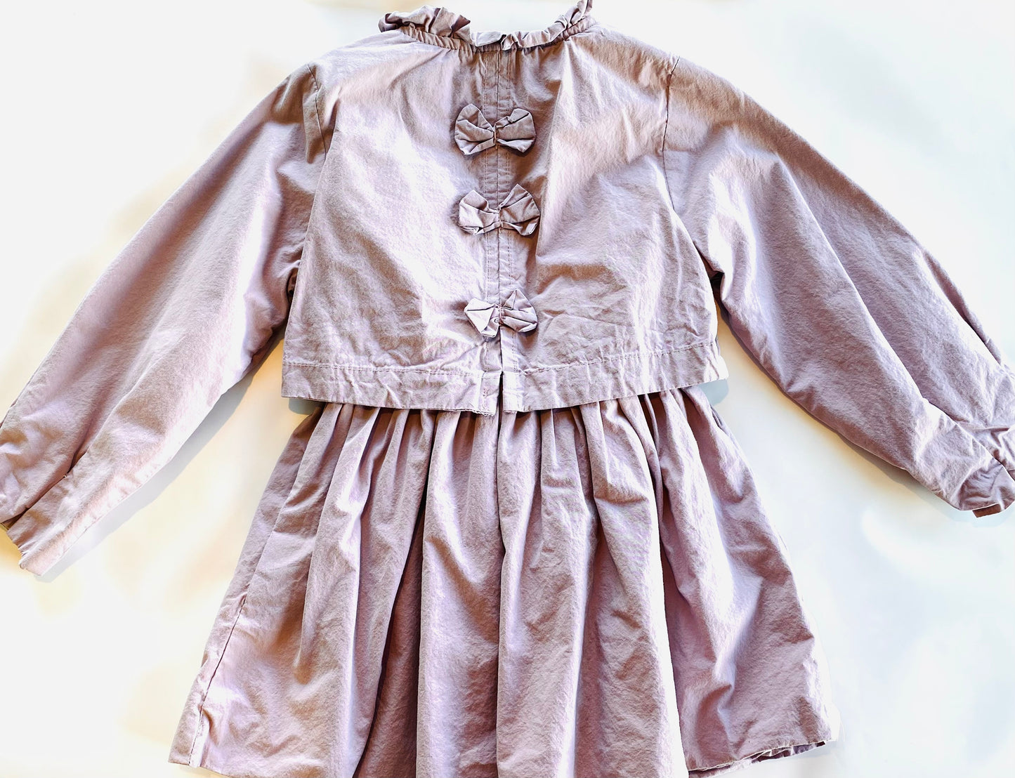 Mauve Bow Back Bubble Coat (2YR)