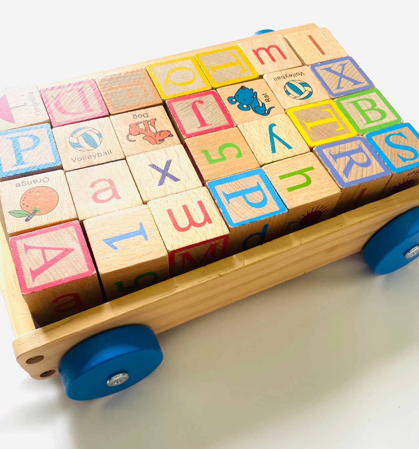 Wooden Alphabet Block Trolley