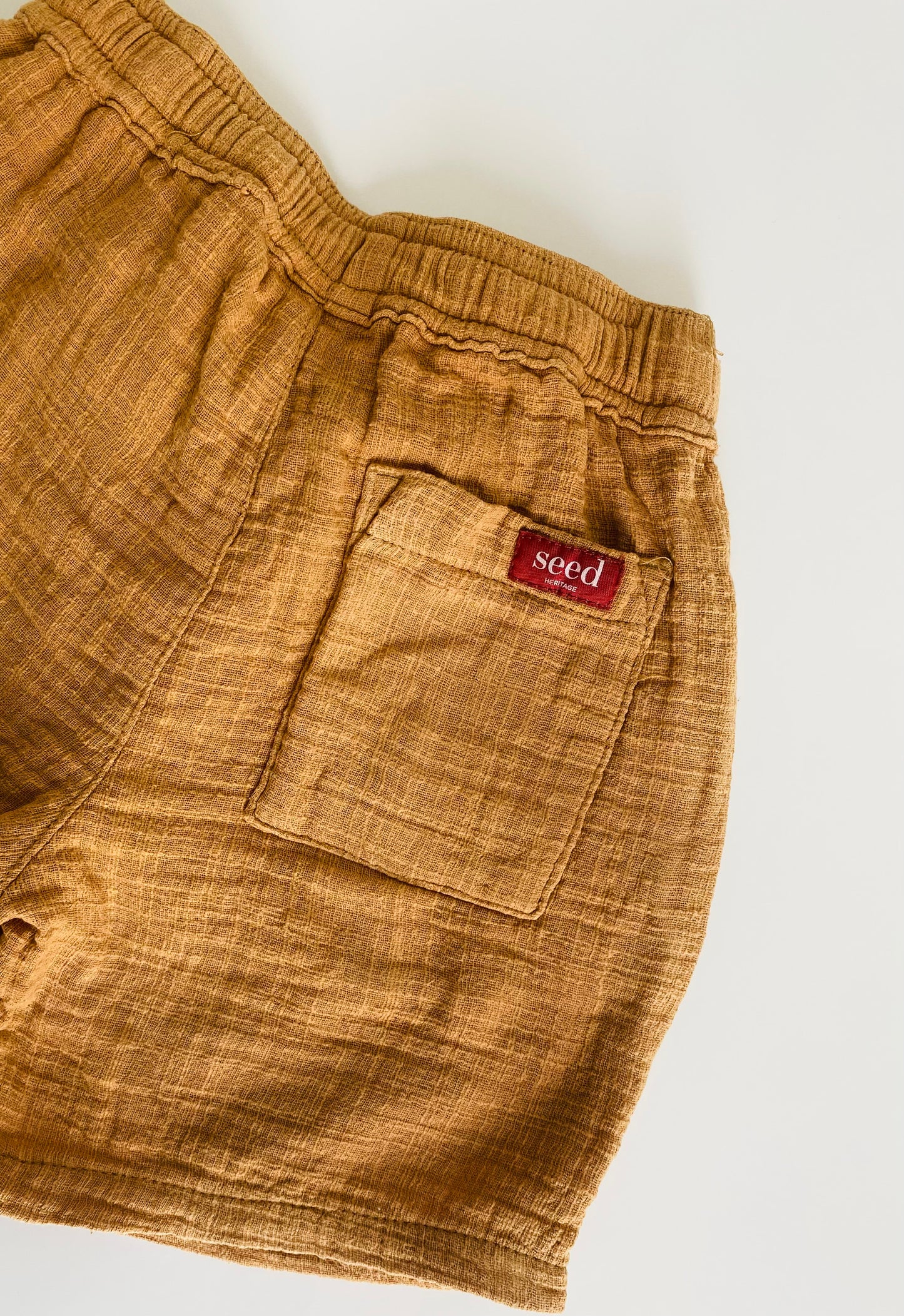 Seed Heritage Muslin Tan Shorts (3YR)