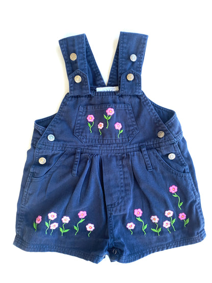 Vintage Jumpstart Flower Embroidered Shortalls (1YR)