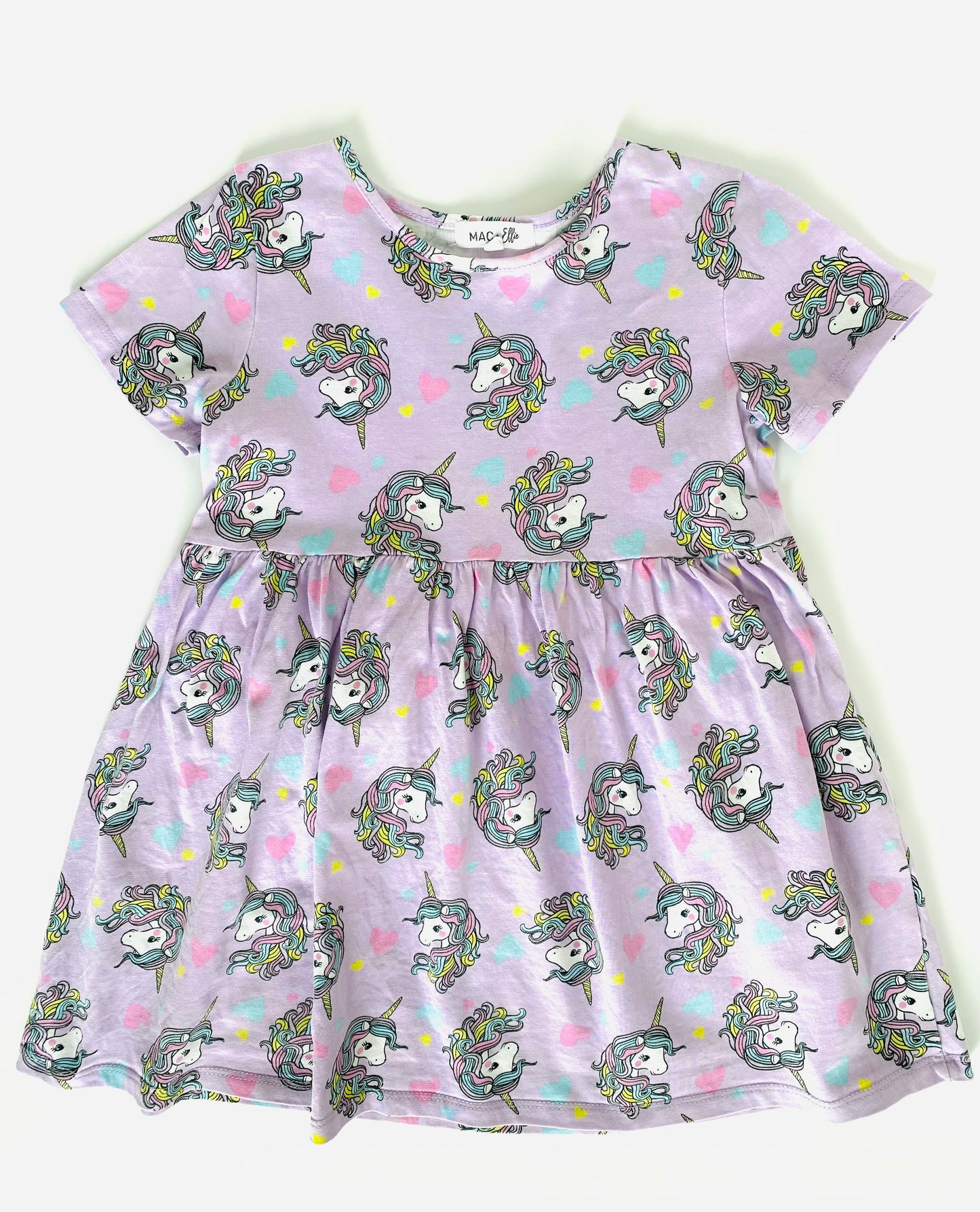Mac + Ellie Pastel Unicorn Hearts Dress (4YR)