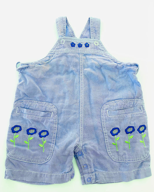 Vintage Pumpkin Patch Linen Shortalls (3-6m)