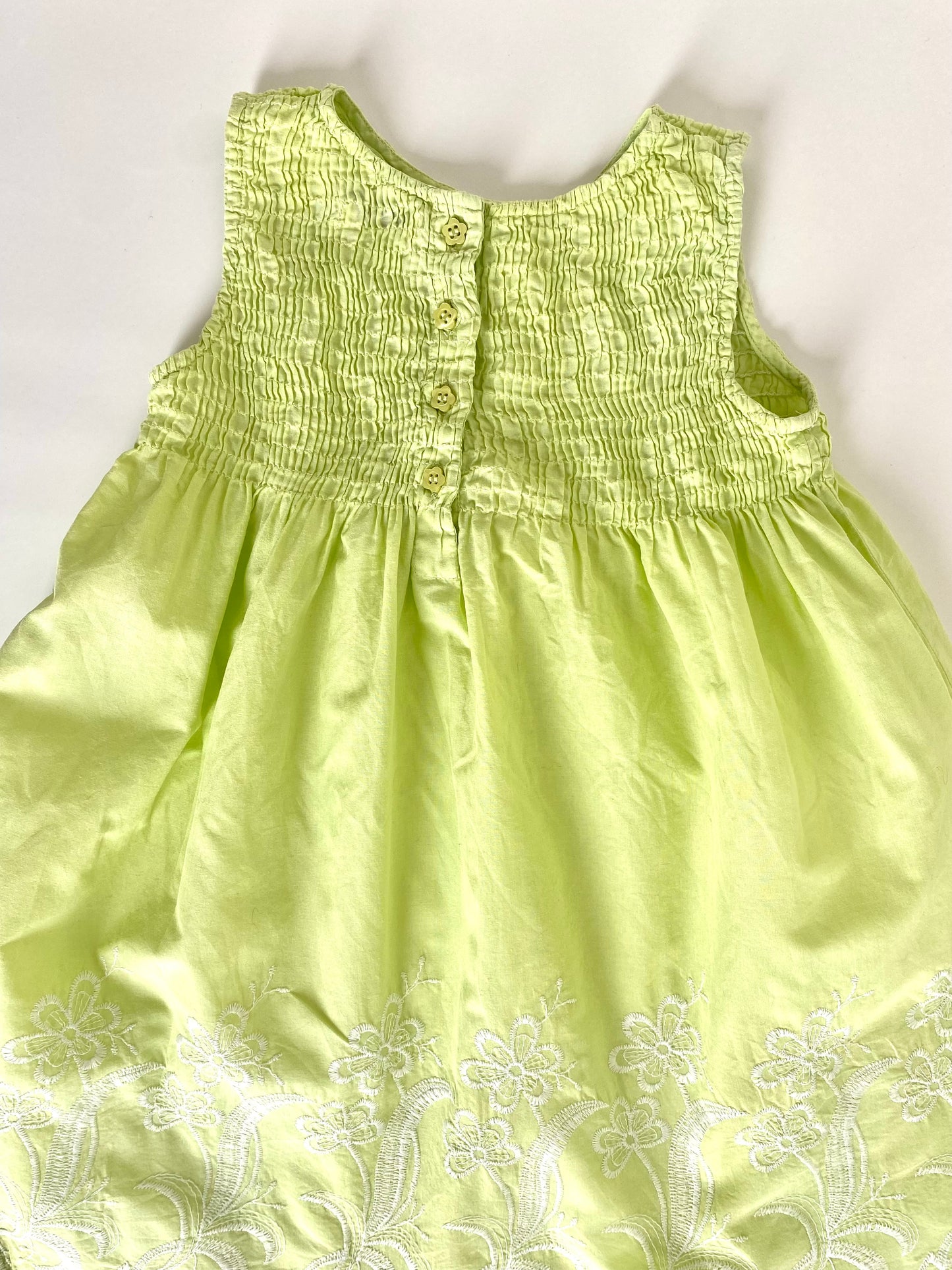 Pastel Lime Embroidery Dress (3YR)