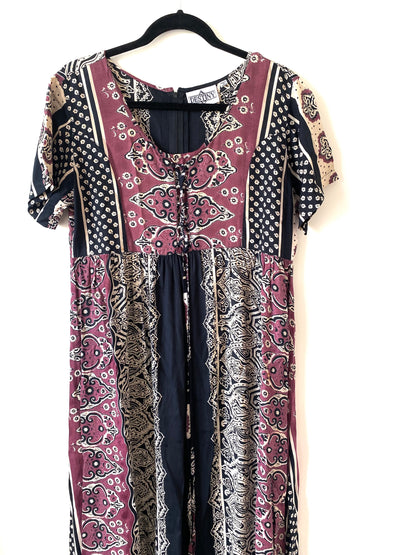 Vintage Daughters of India Style Boho Midi Dress (10/12)