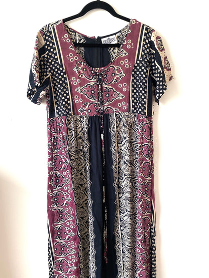 Vintage Daughters of India Style Boho Midi Dress (10/12)