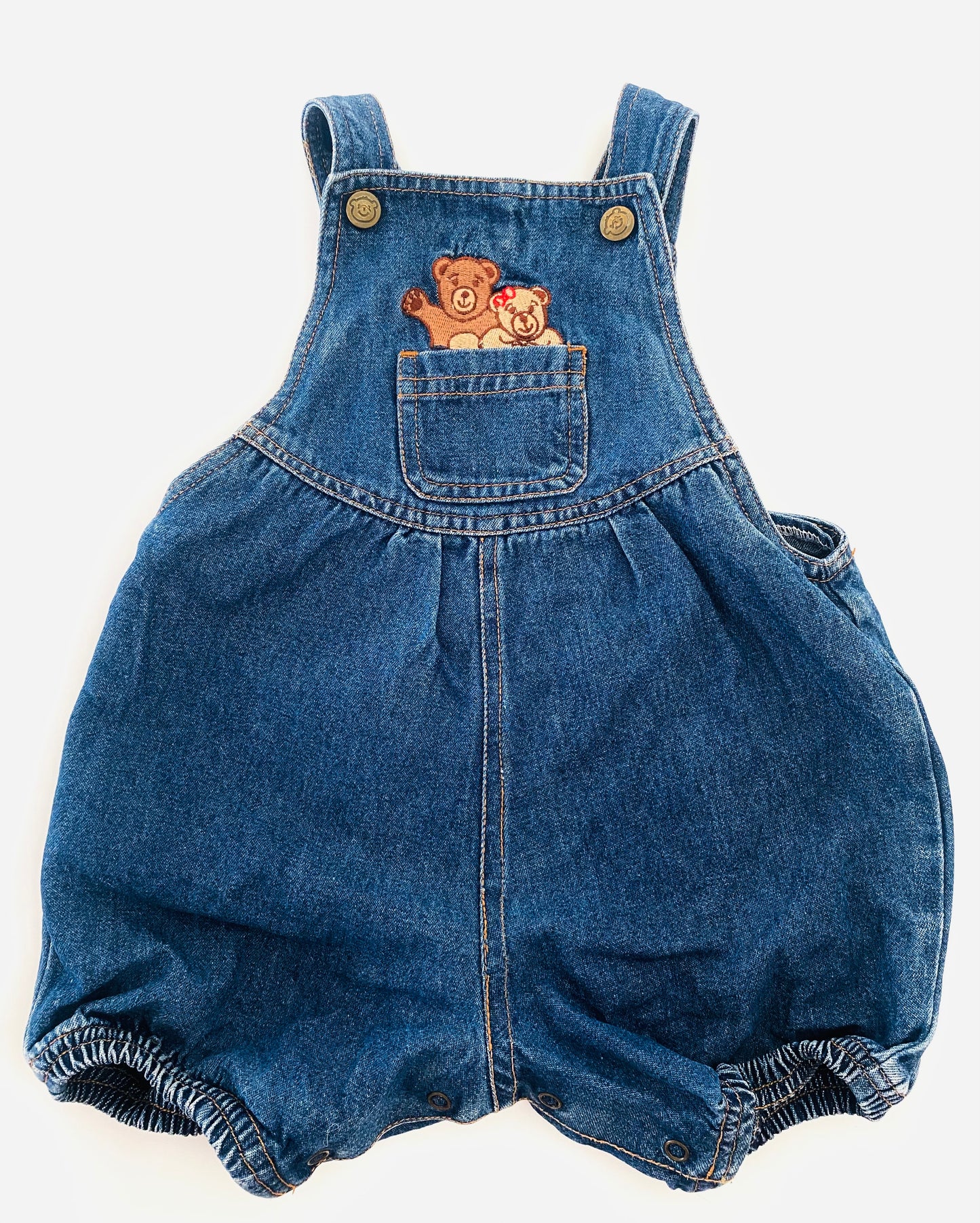 Vintage Teeny Weeny Bear Denim Romper (1YR)