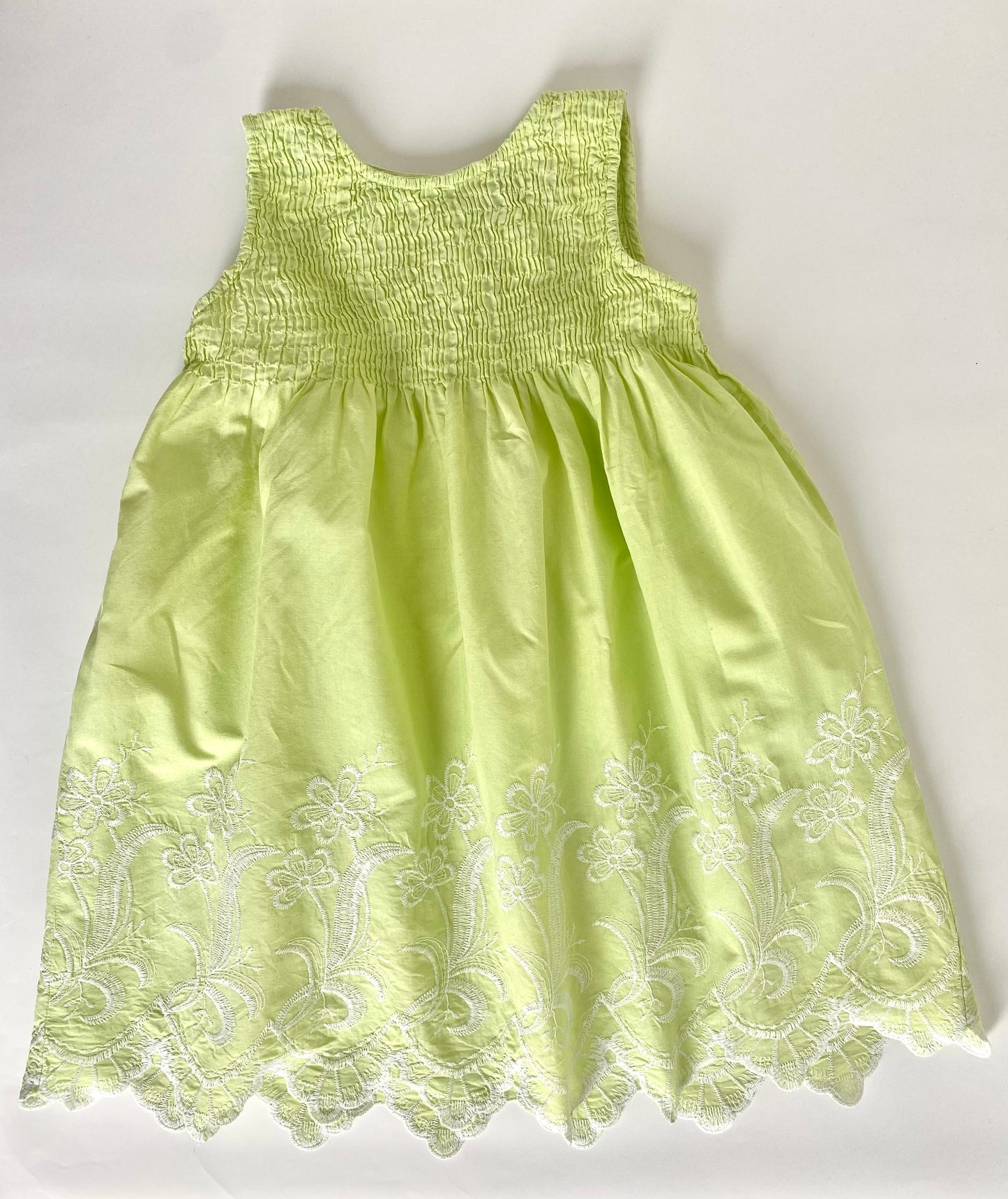 Pastel Lime Embroidery Dress (3YR)